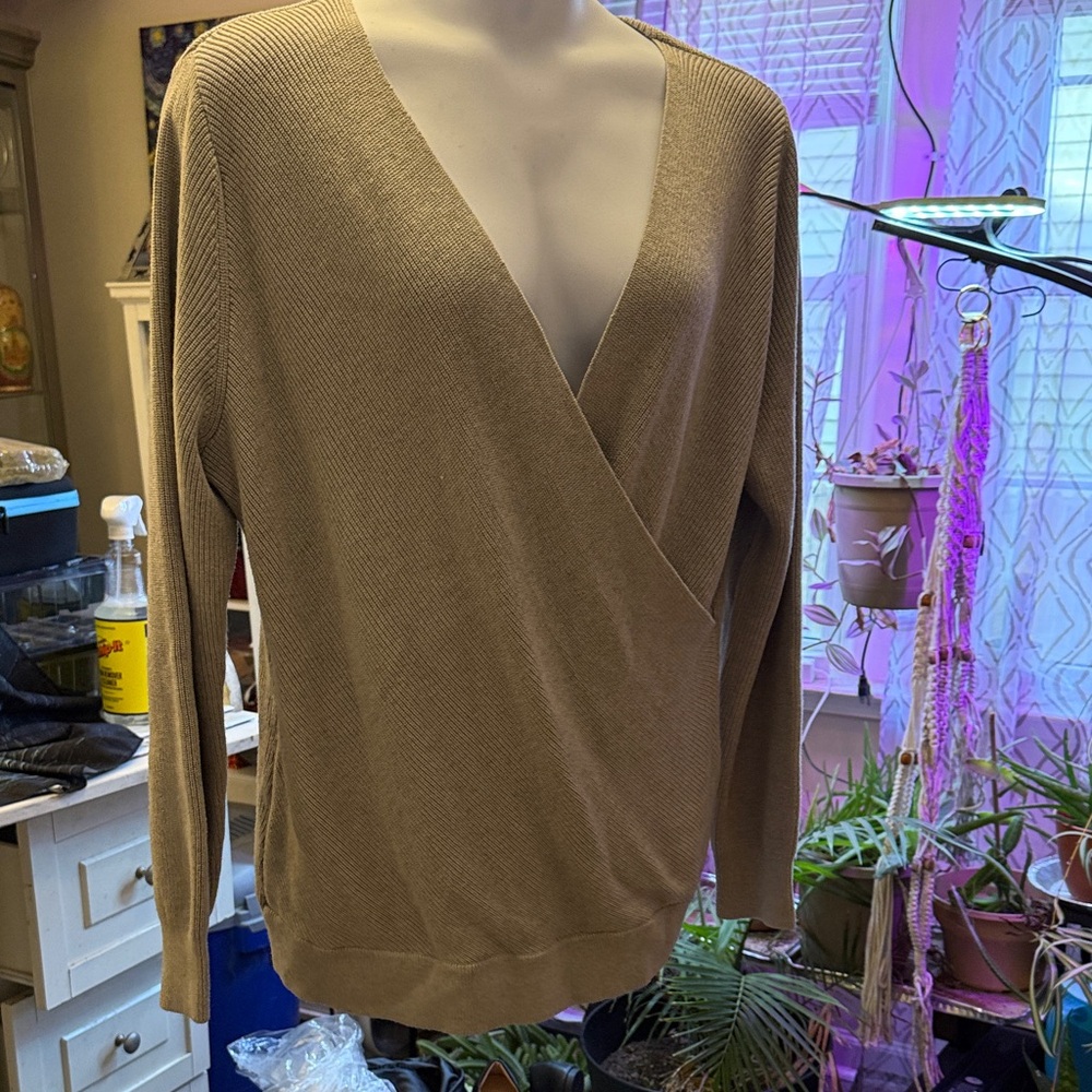 Harley-Davidson Women's Gray V-Neck Wrap Sweater